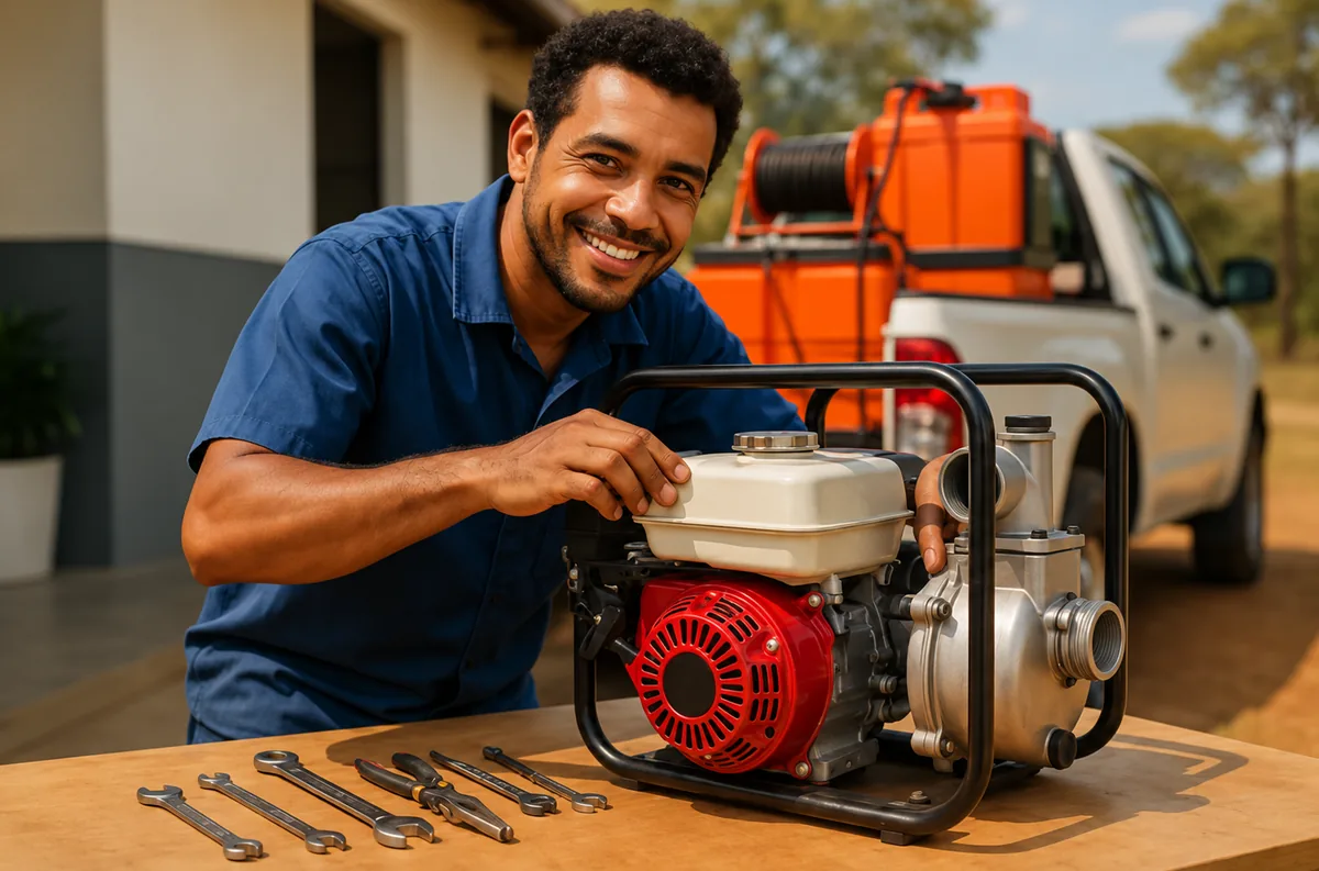 Consultores Sempre Verde orientando cliente sobre equipamentos anti incêndio
